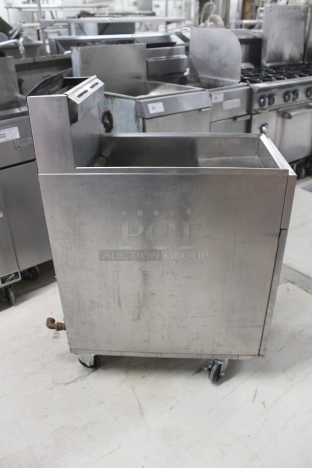NICE! American Range Model AF 35/50 Commercial Stainless Steel Natural Gas 35-50Lb Floor Fryer On Commercial Casters. 15.5x31x44.5. Working When Removed!  - Image 8 of 8