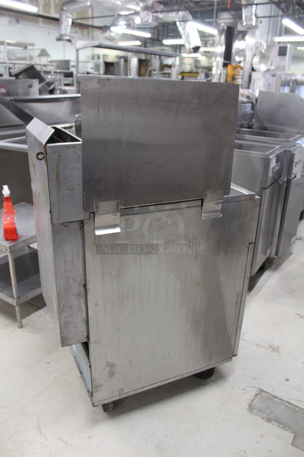 WOW! Royal Commercial Stainless Steel Natural Gas 35-50lb Floor Fryer On Commercial Casters With Sidesplash. 15.5x31x51. Working When Removed! - Image 6 of 6