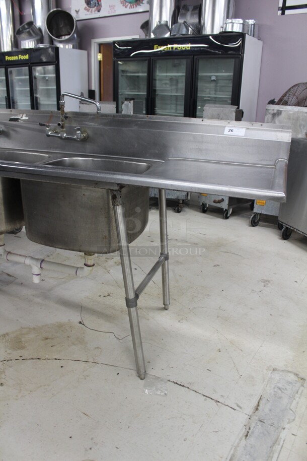 WOW! Eagle Commercial Stainless Steel Three Compartment Sink With Double Drainboards And Two Faucets. 120x29.5x43 - Image 2 of 10