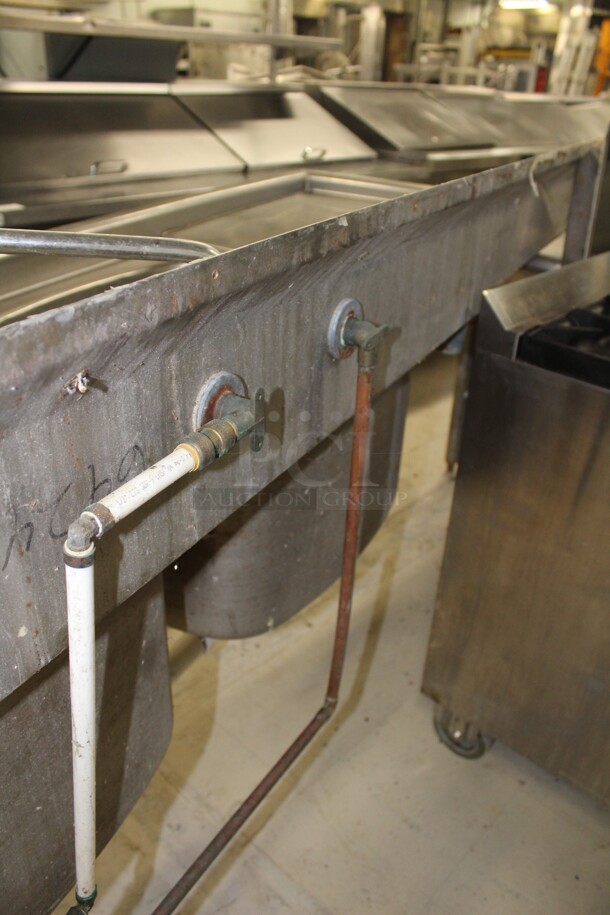 WOW! Eagle Commercial Stainless Steel Three Compartment Sink With Double Drainboards And Two Faucets. 120x29.5x43 - Image 10 of 10
