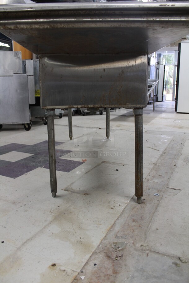 SUPER! Commercial Stainless Steel Three Compartment Sink With Double Drainboards And One Faucet. 120x30x49 - Image 6 of 8