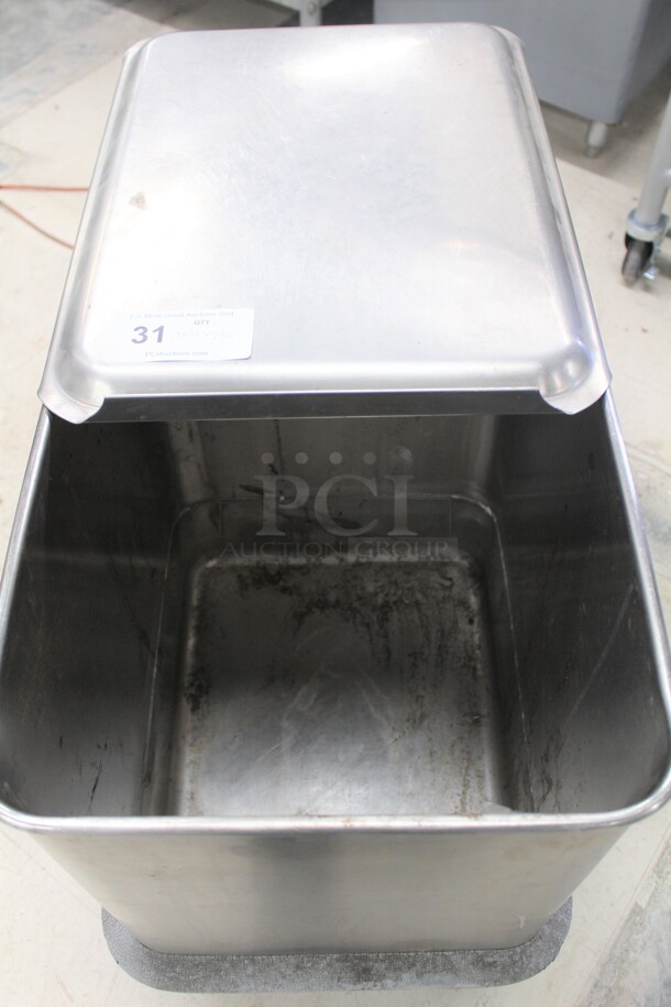 FABULOUS FIND! Commercial Stainless Steel Ingredient Bin On Commercial Casters. 17x21x27.5.  - Image 2 of 5