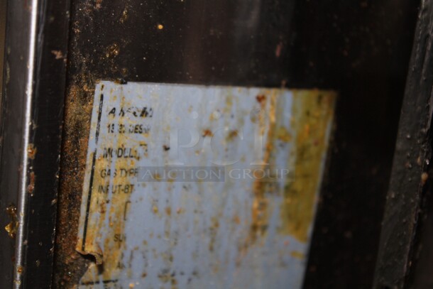 NICE! American Range Commercial Stainless Steel Natural Gas 35-50lb Floor Fryer On Commercial Casters. 15.5x30x46. Working When Removed! - Image 3 of 7