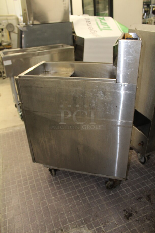 NICE! American Range Commercial Stainless Steel Natural Gas 35-50lb Floor Fryer On Commercial Casters. 15.5x30x46. Working When Removed! - Image 5 of 7