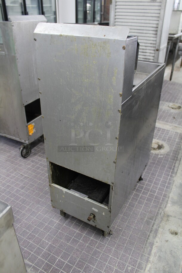 NICE! American Range Commercial Stainless Steel Natural Gas 35-50lb Floor Fryer On Commercial Casters. 15.5x30x46. Working When Removed! - Image 6 of 7