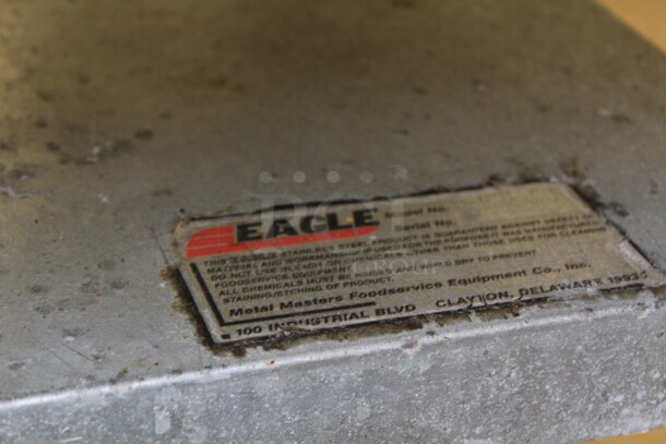 GREAT! Eagle Commercial Stainless Steel Equipment Cart With Wooden Shelf And Galvanized Undershelf. 48.5x38.5x34 - Image 4 of 5
