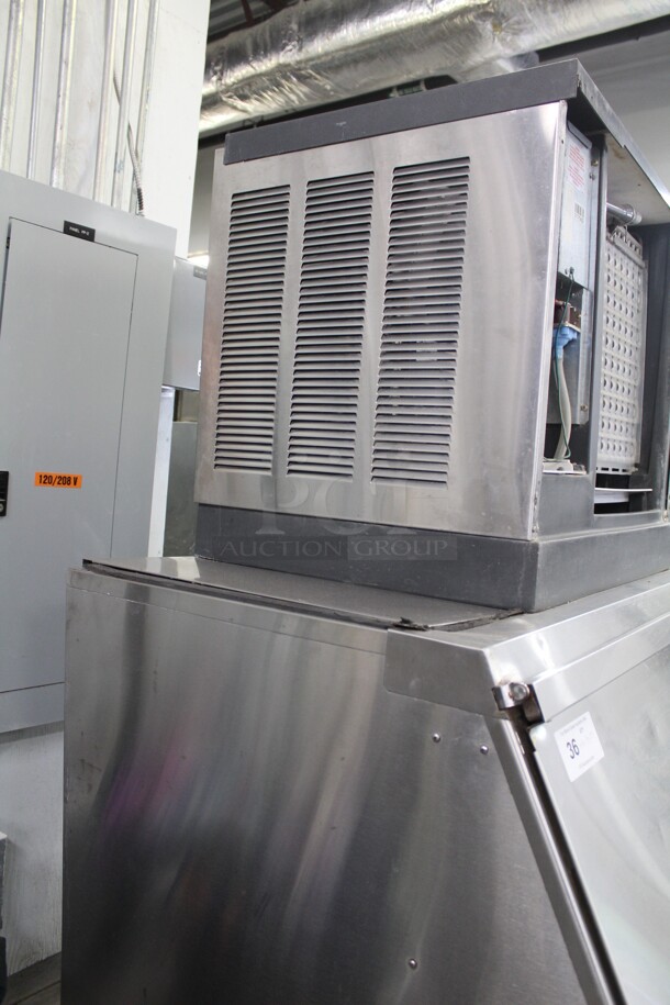 WOW! Scotsman Model CME1056AS-32F Commercial Stainless Steel Air Cooled Ice Maker With Ice Bin. 48x34x77. 208-230V. 60Hz. Working When Removed! - Image 8 of 10