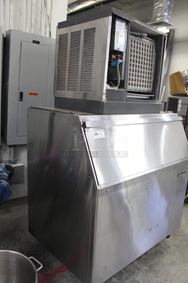 WOW! Scotsman Model CME1056AS-32F Commercial Stainless Steel Air Cooled Ice Maker With Ice Bin. 48x34x77. 208-230V. 60Hz. Working When Removed! - Image 10 of 10