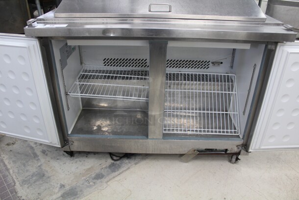 NICE! Entree Model S48-MT Commercial Stainless Steel Mega Top Sandwich/Salad Prep Cooler/Refrigerator On Commercial Casters. 48x32x43. 115V/60Hz. Working When Removed! - Image 2 of 7
