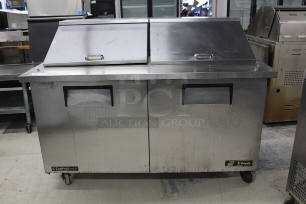 FANTASTIC! True Model TSSU-60-24M-B-ST Commercial Stainless Steel Mega Top Sandwich/Salad Prep Cooler/Refrigerator On Commercial Casters. 60x34x44. 115V/60Hz. Working When Removed! 