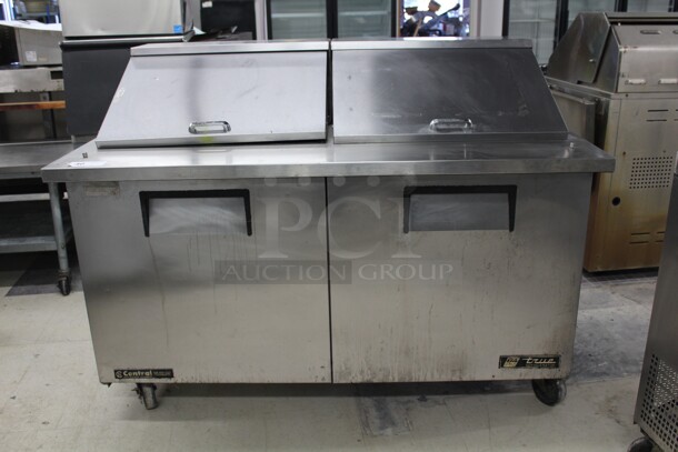 FANTASTIC! True Model TSSU-60-24M-B-ST Commercial Stainless Steel Mega Top Sandwich/Salad Prep Cooler/Refrigerator On Commercial Casters. 60x34x44. 115V/60Hz. Working When Removed!  - Image 1 of 9