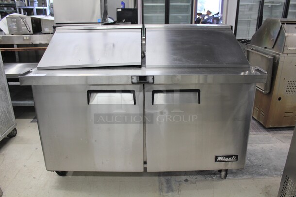 TERRIFIC! Migali Model C-SP60-24BT Commercial Stainless Steel Mega Top Sandwich/Salad Prep Cooler/Refrigerator. 60x34x45. 115V/60Hz. Working When Removed! 