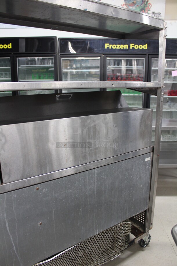 AWESOME! True Model TSSU-72-30M-B-ST Commercial Stainless Steel Mega Top Sandwich/Salad Prep Cooler/Refrigerator With Two Stainless Steel Shelves On Commercial Casters. 72x35x66. 115V/60Hz. Working When Pulled!  - Image 10 of 11