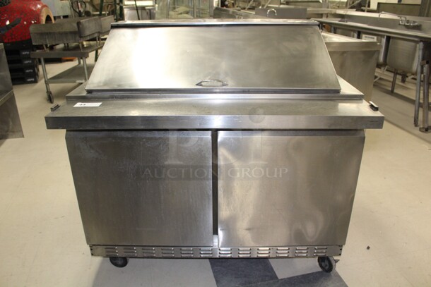 SUPER FIND! Ascend Model JMP-4818 Commercial Stainless Steel Mega Top Sandwich/Salad Prep Cooler/Refrigerator. 48x34x44. 115V/60Hz. Working When Removed!