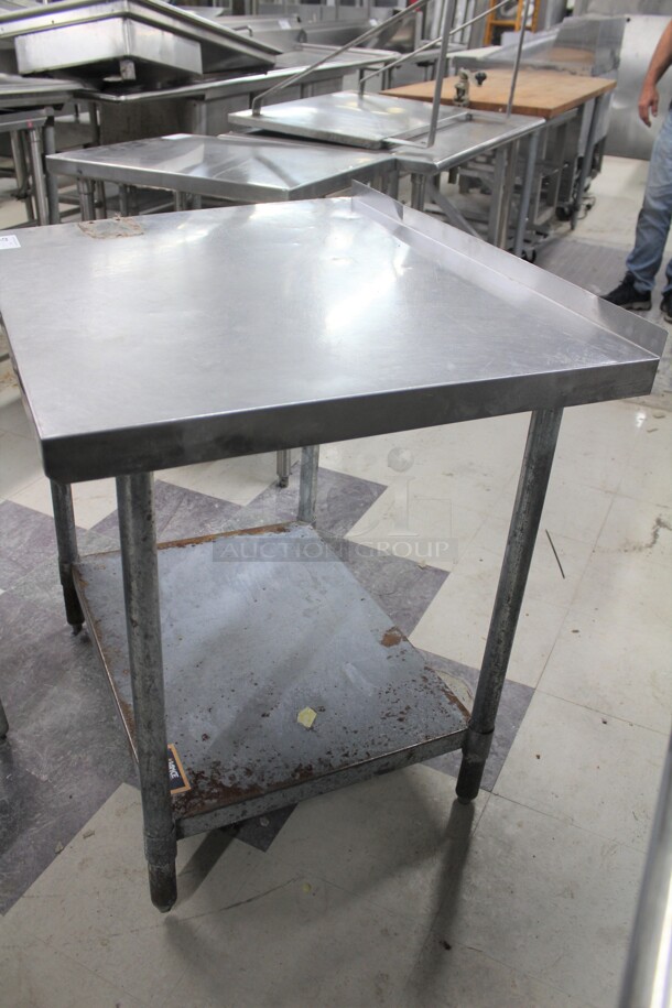SUPER! Commercial Stainless Steel Work Table With Backsplash And Galvanized Undershelf And Legs. 36x30x35 - Image 2 of 4