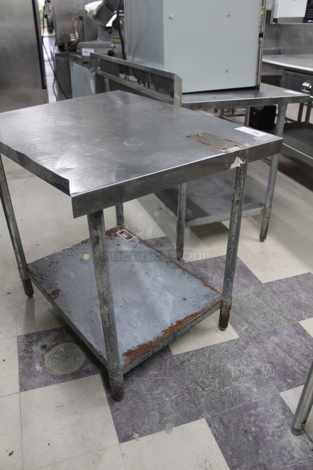 SUPER! Commercial Stainless Steel Work Table With Backsplash And Galvanized Undershelf And Legs. 36x30x35 - Image 4 of 4
