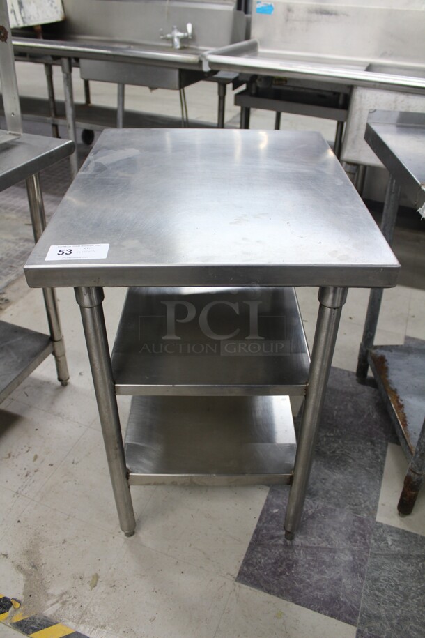 SUPER NICE! Commercial Stainless Steel Work Table With Two Stainless Steel Undershelves. 24x30x34