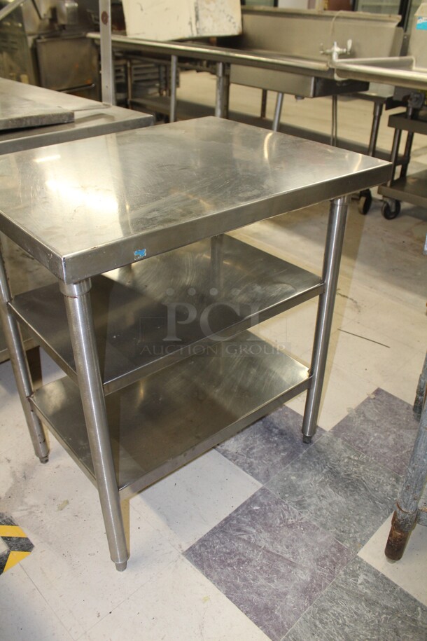 SUPER NICE! Commercial Stainless Steel Work Table With Two Stainless Steel Undershelves. 24x30x34 - Image 2 of 3