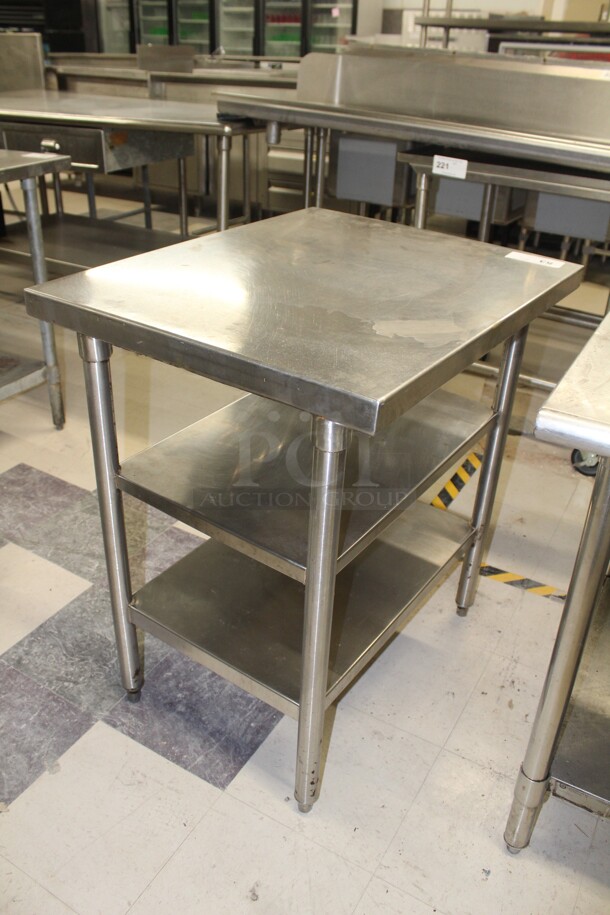SUPER NICE! Commercial Stainless Steel Work Table With Two Stainless Steel Undershelves. 24x30x34 - Image 3 of 3