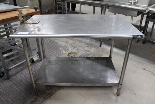 FABULOUS! Commercial Stainless Steel Work Table With Stainless Steel Undershelf And Commercial  Can Opener. 50x30x34