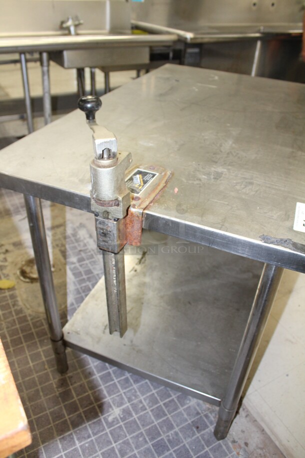 FABULOUS! Commercial Stainless Steel Work Table With Stainless Steel Undershelf And Commercial  Can Opener. 50x30x34 - Image 2 of 4