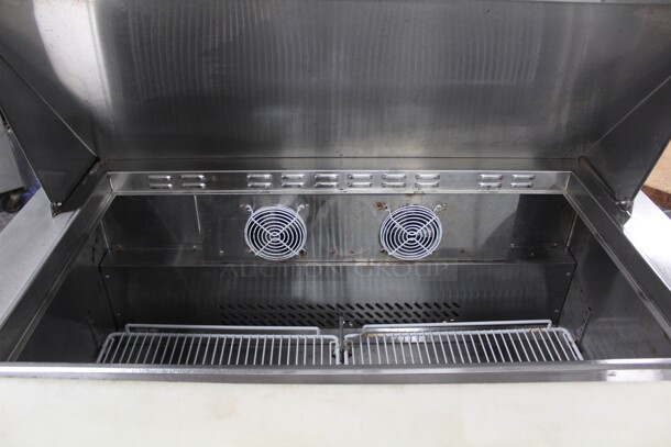 FANTASTIC! Migali Model C-SP48-18BT Commercial Stainless Steel Mega Top Sandwich/Salad Prep Cooler/Refrigerator On Commercial Casters. 48.5x36.5x47. Working When Removed! - Image 4 of 7