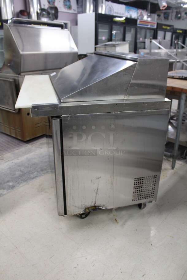 FANTASTIC! Migali Model C-SP48-18BT Commercial Stainless Steel Mega Top Sandwich/Salad Prep Cooler/Refrigerator On Commercial Casters. 48.5x36.5x47. Working When Removed! - Image 5 of 7