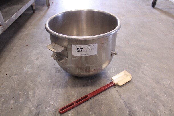 AWESOME! Commercial Stainless Steel 20qt Mixer Bowl And Spatula. 17.5x14x11.5
