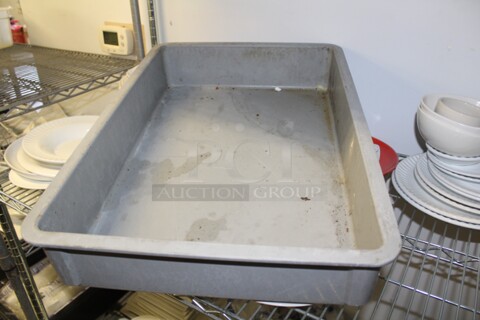 6 Gray Plastic Bins. 6X Your Bid! 18x24x4.5