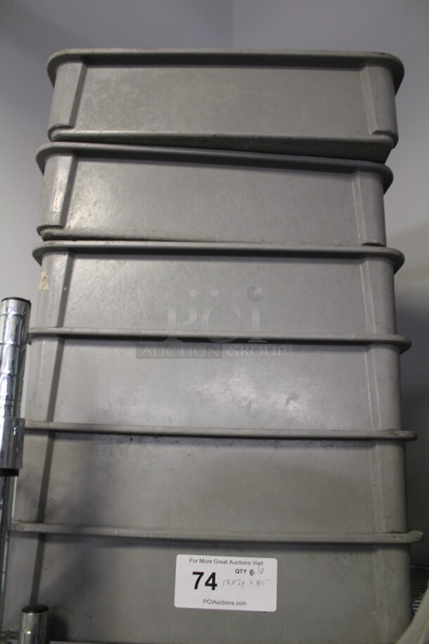 6 Gray Plastic Bins. 6X Your Bid! 18x24x4.5 - Image 2 of 2