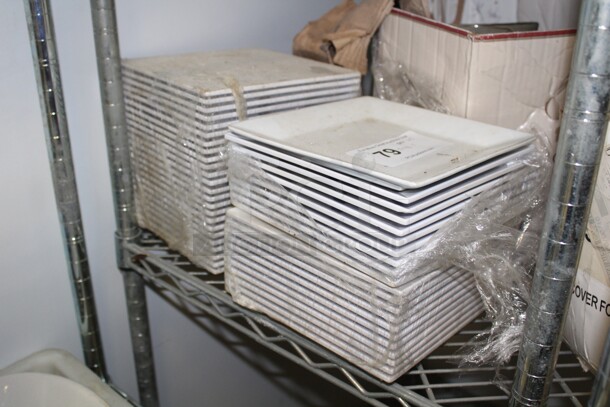 45 Square Plastic Plates. 45X Your Bid!  - Image 2 of 2