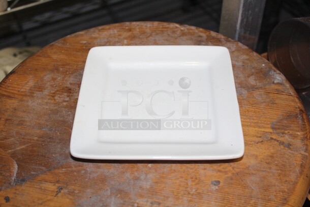 38 White Square Plates. 6x6x.5. 38X Your Bid!