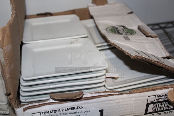 38 White Square Plates. 6x6x.5. 38X Your Bid! - Image 2 of 2