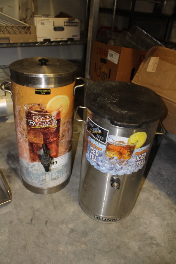 1 Bunn And 1 Vollrath Commercial Stainless Steel Iced Tea Dispensers. 2X Your Bid!