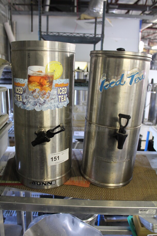 1 Bunn And 1 Curtis Streamliner Commercial Stainless Steel Iced Tea Dispenser. 2X Your Bid! 