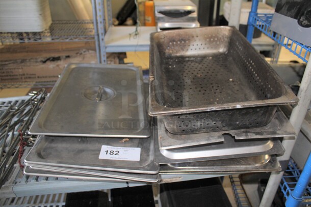 ALL ONE MONEY! Commercial Stainless Steel Full Size Insert Lids And Full Size Perforated Insert. - Image 1 of 1