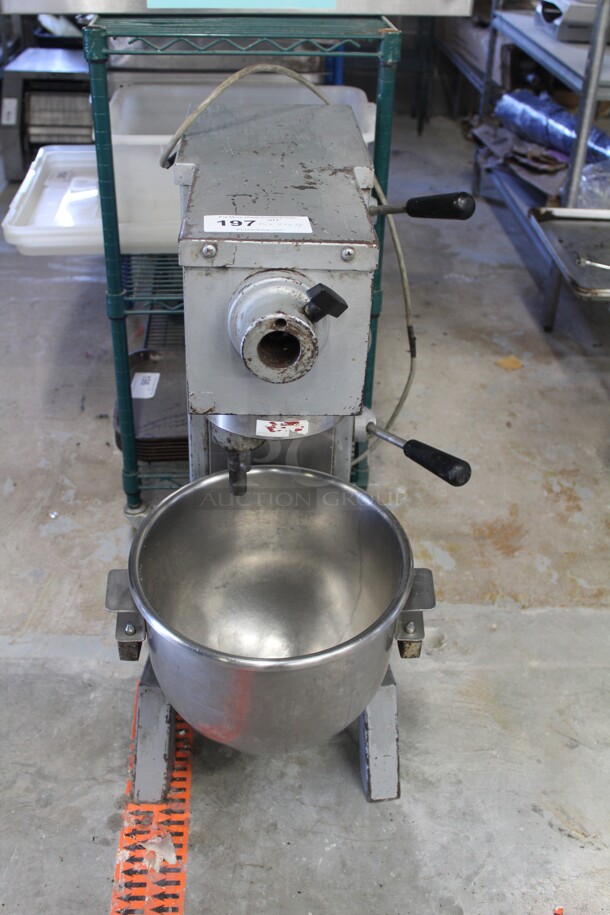 TERRIFIC! Univex Model M20 Commercial 20qt. Planetary Floor Mixer With Commercial Stainless Steel Bowl. 15x27x34. 115V/60Hz. Working When Removed!