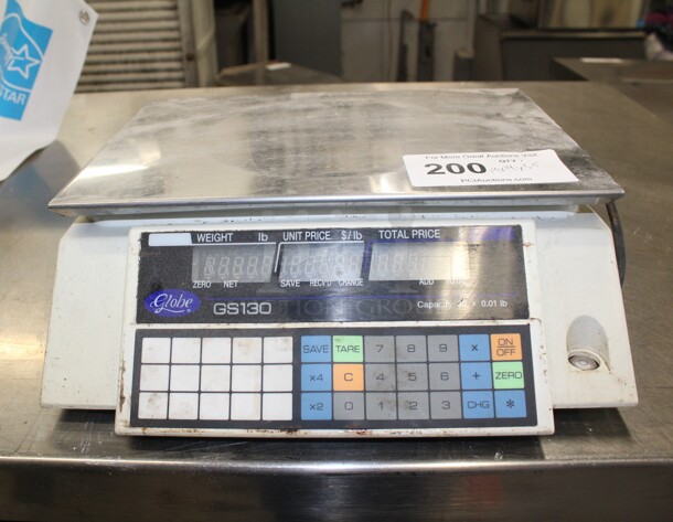 WOW! Globe Model GS130 Commercial Deli Scale. 14x14x5.5. 115V/60Hz. Working When Removed!
