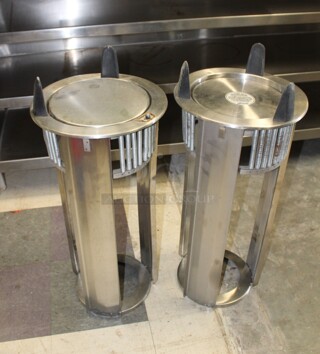 GREAT FIND! 2 Commercial Stainless Steel Drop In Dish Dispensers. 13.5x13.5x32. 2X Your Bid!