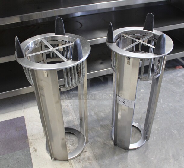 GREAT FIND! 2 Commercial Stainless Steel Drop In Dish Dispensers. 13.5x13.5x32. 2X Your Bid! 