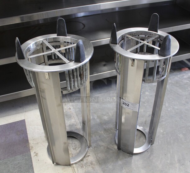 GREAT FIND! 2 Commercial Stainless Steel Drop In Dish Dispensers. 13.5x13.5x32. 2X Your Bid!  - Image 1 of 1