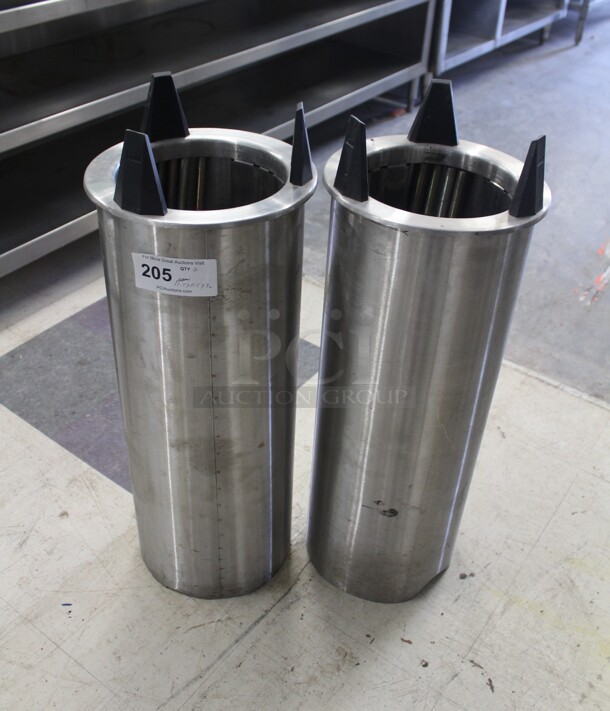 SUPER FIND! 2 Commercial Stainless Steel Drop In Dish Dispensers. 11.5x11.5x32. 2X Your Bid! 