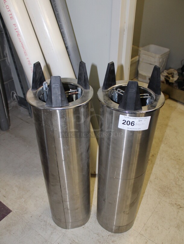SUPER FIND! 2 Commercial Stainless Steel Drop In Dish Dispensers. 9x9x32. 2X Your Bid!  - Image 1 of 1
