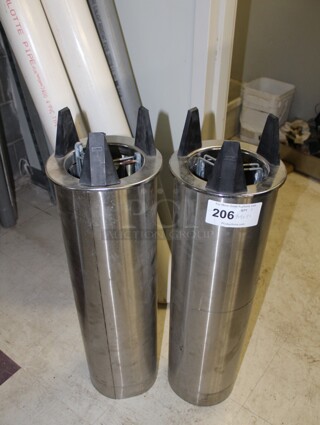 SUPER FIND! 2 Commercial Stainless Steel Drop In Dish Dispensers. 9x9x32. 2X Your Bid! 
