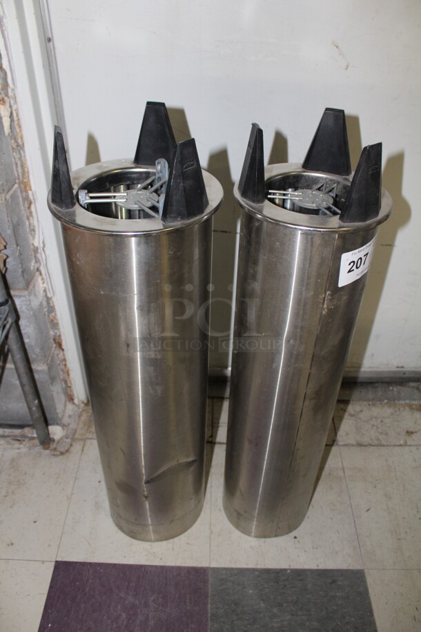 SUPER FIND! 2 Commercial Stainless Steel Drop In Dish Dispensers. 9x9x32. 2X Your Bid! 