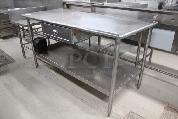 AWESOME! Commercial Stainless Steel Work Table With Undershelf And Drawer. 68x32.5x37.5 - Image 1 of 4