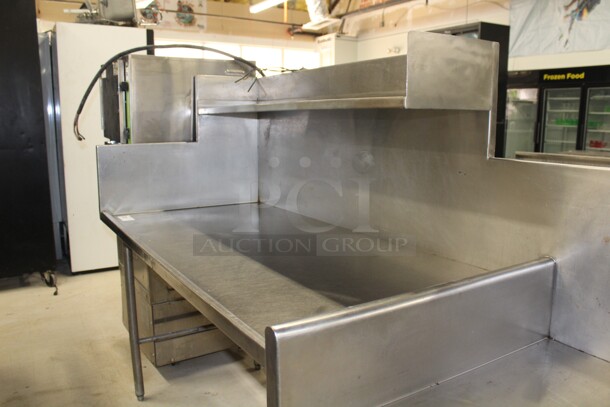 WOW! Commercial Stainless Steel Work Table With Backsplash, Attached Stainless Steel Overshelf, And Countertop Mixer Stand. 85.5x31x58 - Image 2 of 6