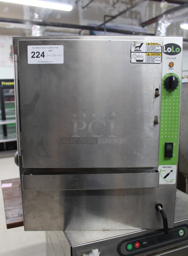 TERRIFIC! Lolo Commercial Stainless Steel Countertop Steamer. 30x28x24.5. 208-240V/60Hz. 3 Phase. Working When Removed! - Image 1 of 6