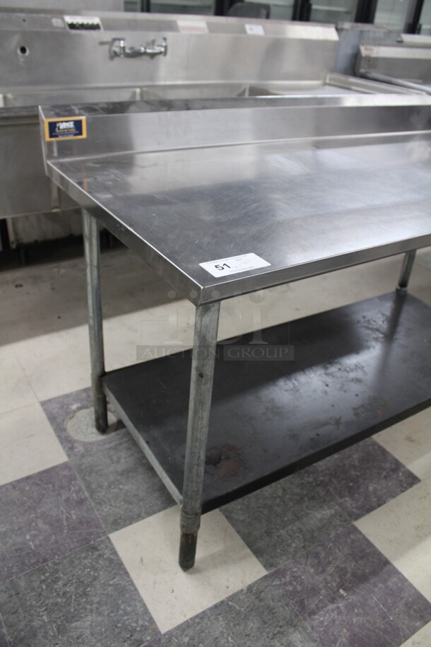 FABULOUS! Commercial Stainless Steel Prep Table With Backsplash And Galvanized Undershelf And Legs. 60x30x39 - Image 3 of 4