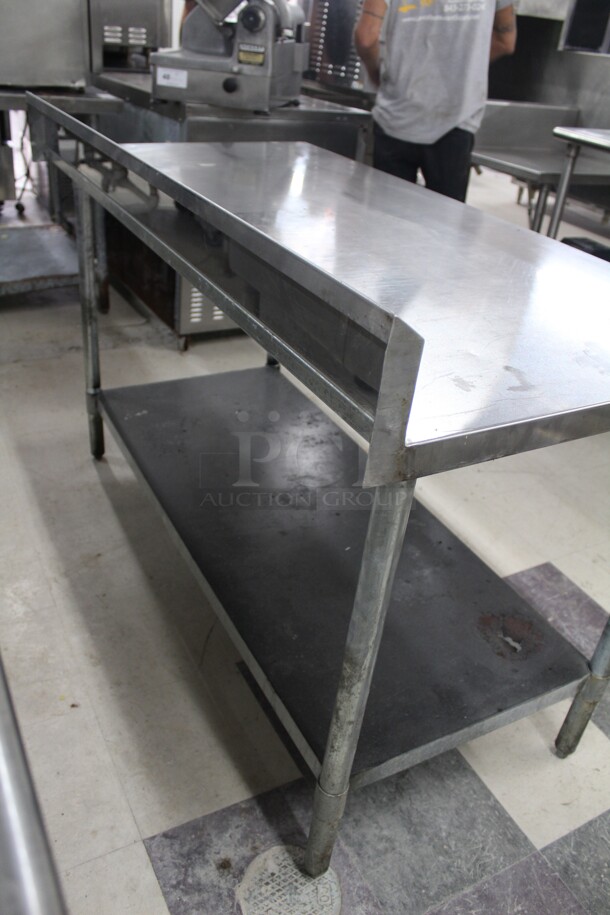 FABULOUS! Commercial Stainless Steel Prep Table With Backsplash And Galvanized Undershelf And Legs. 60x30x39 - Image 4 of 4